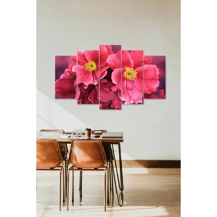 Çiçekler 5 Parçalı Mdf Tablo 60 x 100