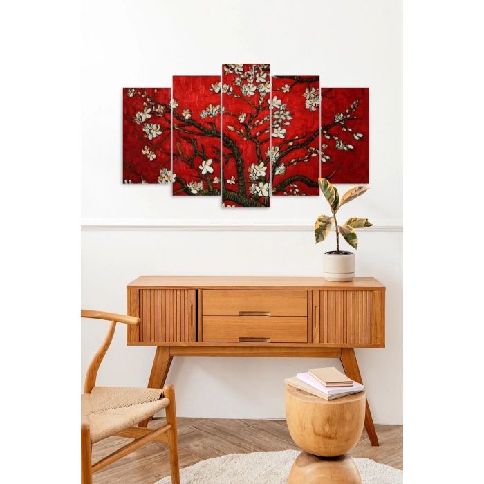 Çiçekler 5 Parçalı Mdf Tablo 60 x 100