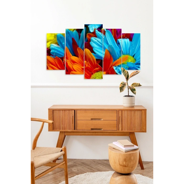 Çiçekler 5 Parçalı Mdf Tablo 60 x 100