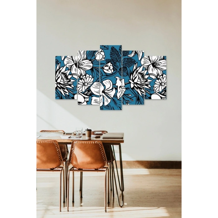Çiçekler 5 Parçalı Mdf Tablo 60 x 100