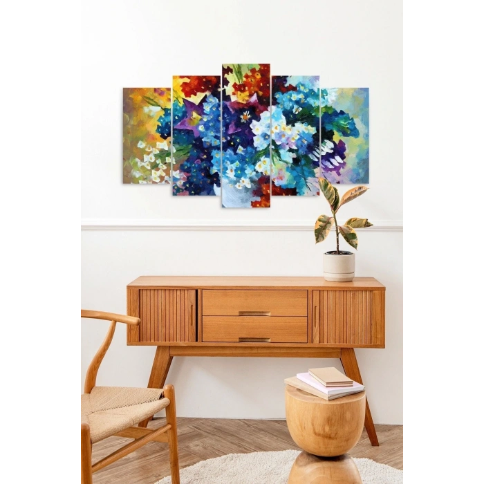Çiçekler 5 Parçalı Mdf Tablo 60 x 100