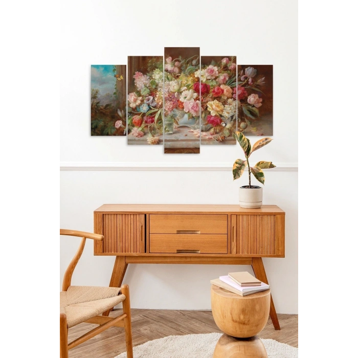 Çiçekler 5 Parçalı Mdf Tablo 60 x 100