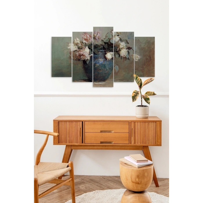 Çiçekler 5 Parçalı Mdf Tablo 60 x 100