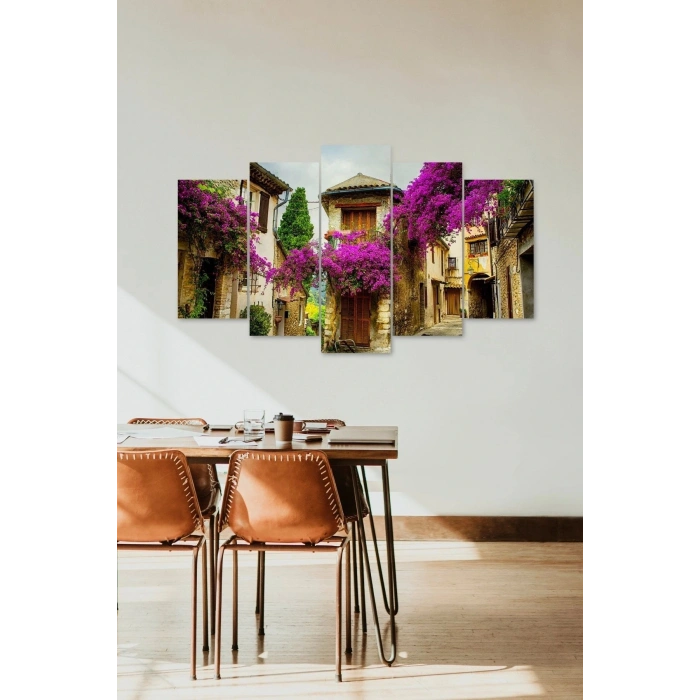 Çiçekler 5 Parçalı Mdf Tablo 60 x 100