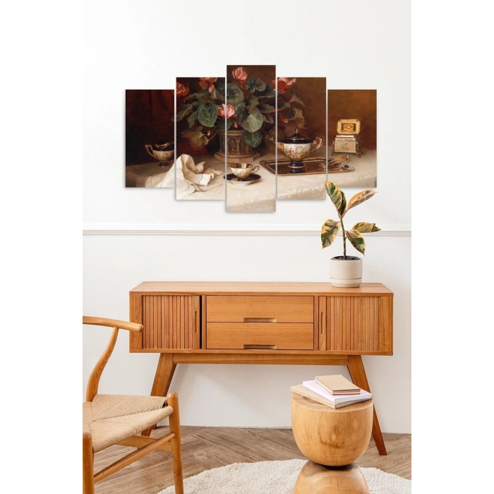 Çiçekler 5 Parçalı Mdf Tablo 60 x 100