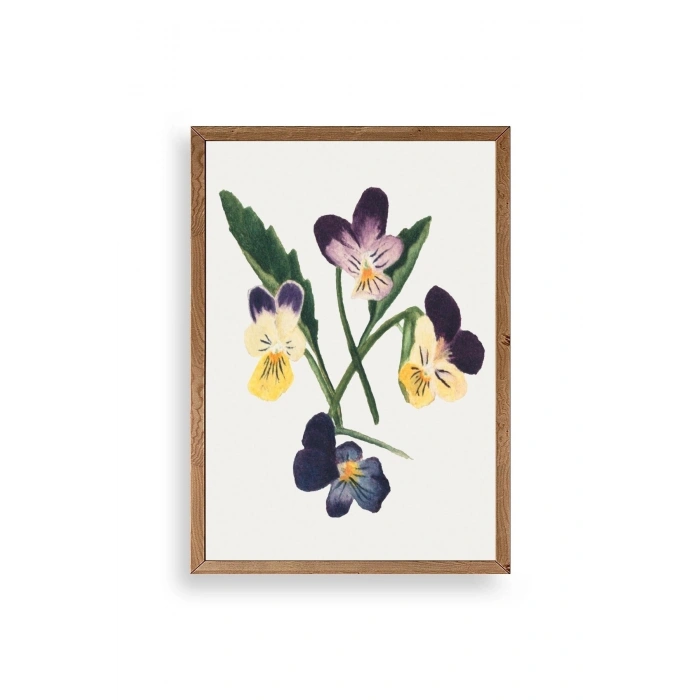 Çiçekler Ahşap Çerçeveli Tablo 17 x 23