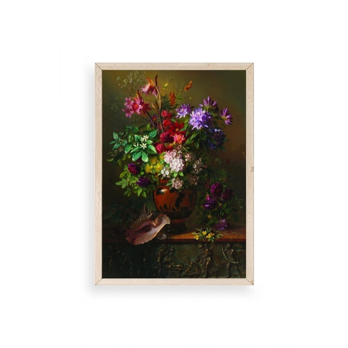 Çiçekler Ahşap Çerçeveli Tablo 17 x 23