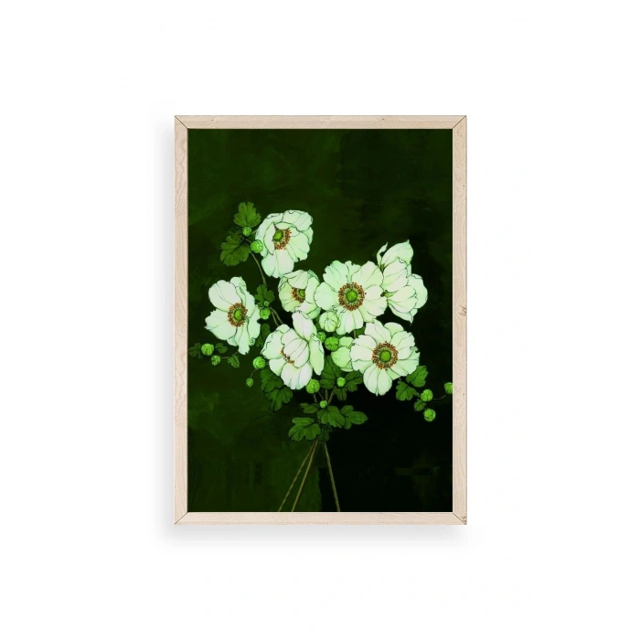 Çiçekler Ahşap Çerçeveli Tablo 17 x 23