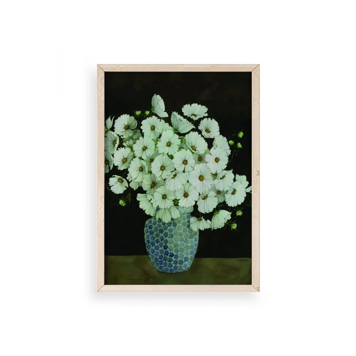 Çiçekler Ahşap Çerçeveli Tablo 17 x 23