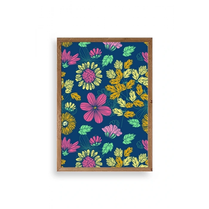 Çiçekler Ahşap Çerçeveli Tablo 17 x 23