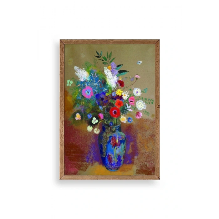 Çiçekler Ahşap Çerçeveli Tablo 17 x 23