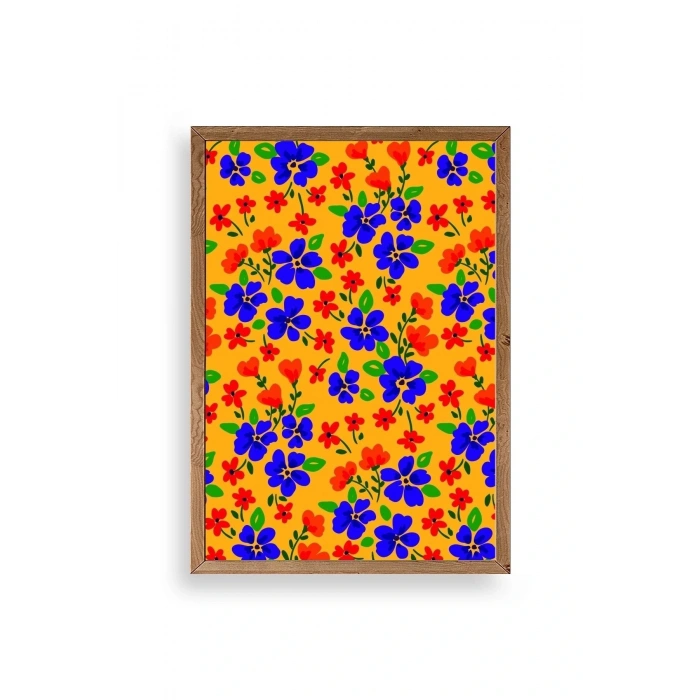 Çiçekler Ahşap Çerçeveli Tablo 17 x 23