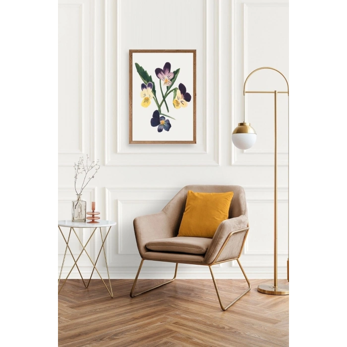 Çiçekler Ahşap Çerçeveli Tablo 17 x 23