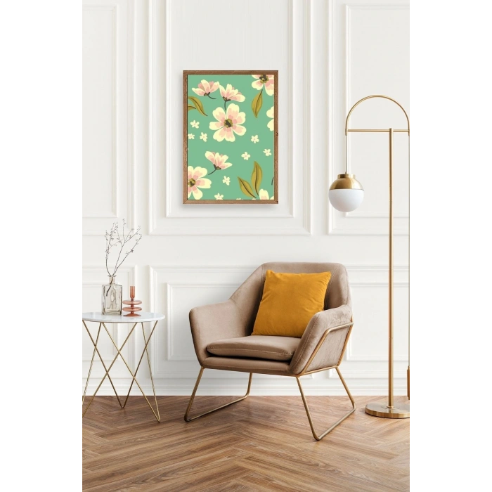 Çiçekler Ahşap Çerçeveli Tablo 17 x 23