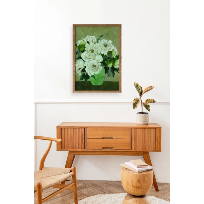 Çiçekler Ahşap Çerçeveli Tablo 17 x 23