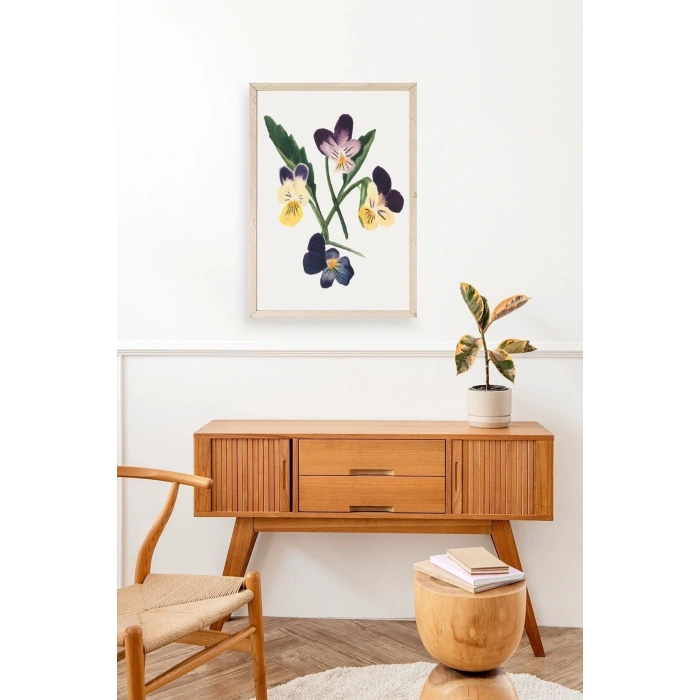 Çiçekler Ahşap Çerçeveli Tablo 17 x 23