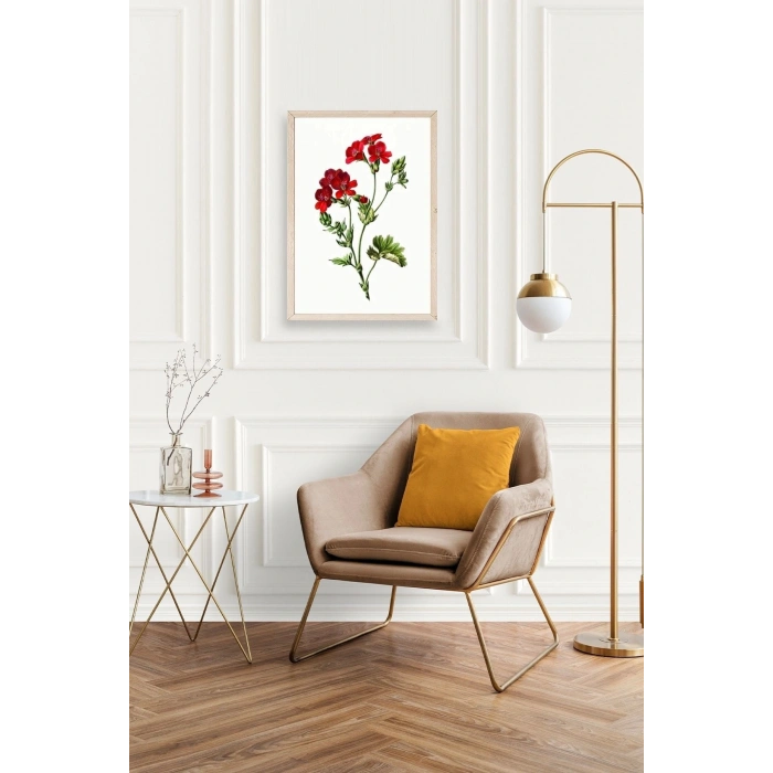 Çiçekler Ahşap Çerçeveli Tablo 17 x 23