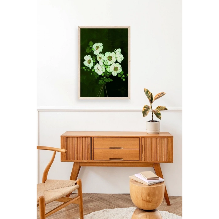 Çiçekler Ahşap Çerçeveli Tablo 17 x 23