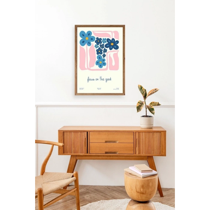 Çiçekler Ahşap Çerçeveli Tablo 17 x 23