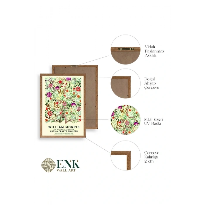 Çiçekler Ahşap Çerçeveli Tablo 17 x 23