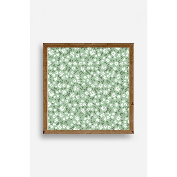 Çiçekler Ahşap Çerçeveli Tablo 23 x 23