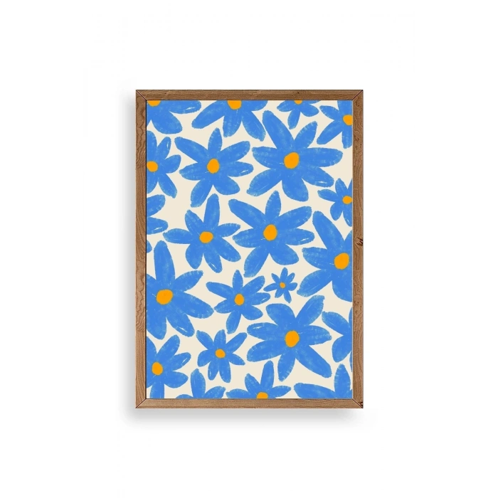 Çiçekler Ahşap Çerçeveli Tablo 23 x 30