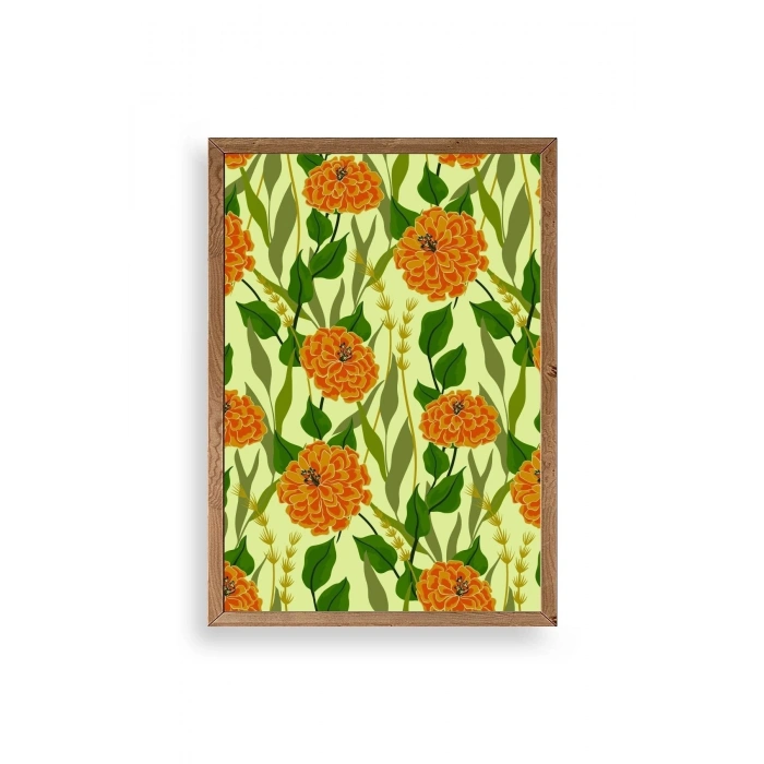 Çiçekler Ahşap Çerçeveli Tablo 23 x 30