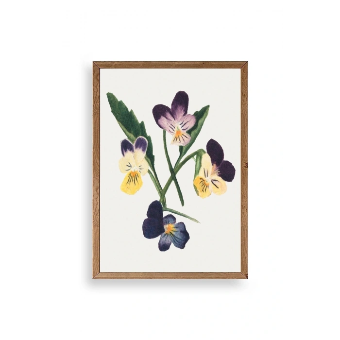 Çiçekler Ahşap Çerçeveli Tablo 23 x 30