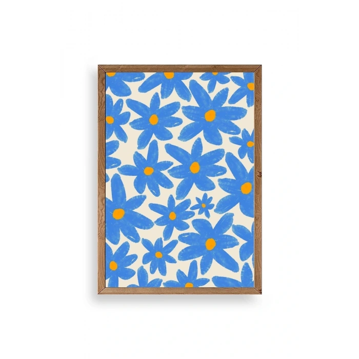 Çiçekler Ahşap Çerçeveli Tablo 23 x 30