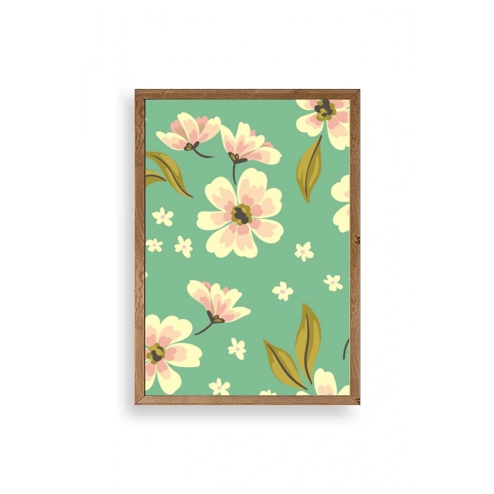 Çiçekler Ahşap Çerçeveli Tablo 23 x 30