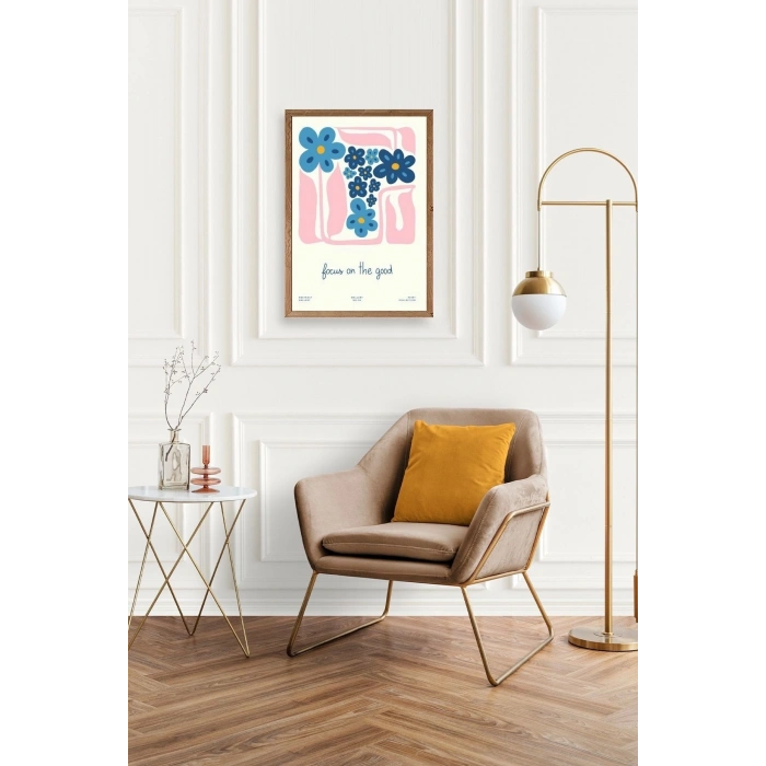 Çiçekler Ahşap Çerçeveli Tablo 23 x 30