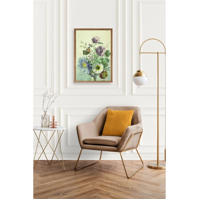 Çiçekler Ahşap Çerçeveli Tablo 23 x 30