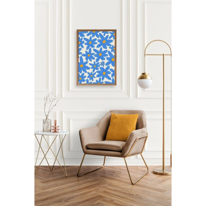Çiçekler Ahşap Çerçeveli Tablo 23 x 30