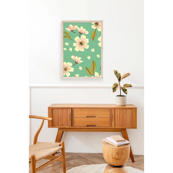 Çiçekler Ahşap Çerçeveli Tablo 23 x 30