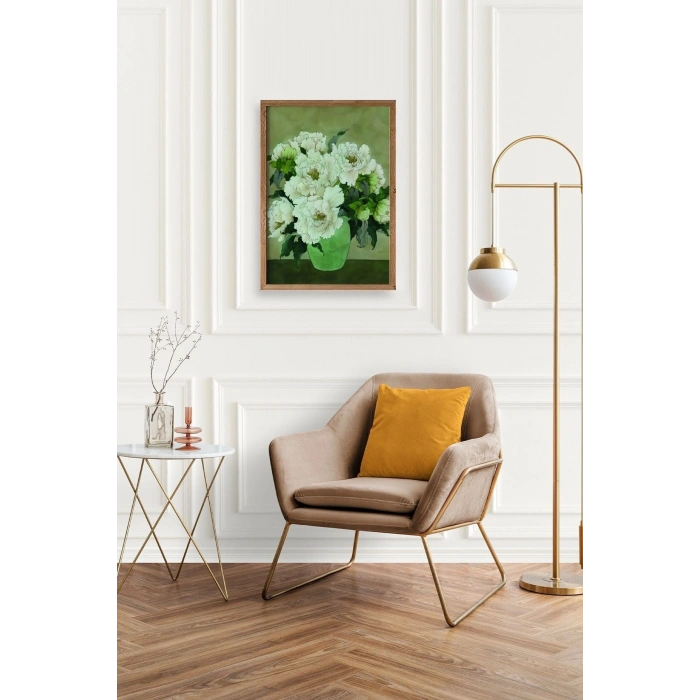 Çiçekler Ahşap Çerçeveli Tablo 23 x 30