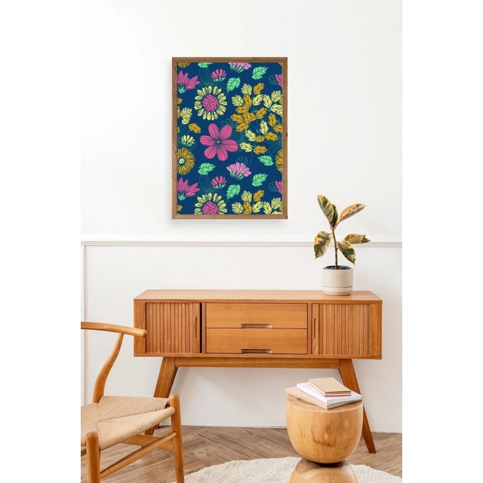Çiçekler Ahşap Çerçeveli Tablo 23 x 30