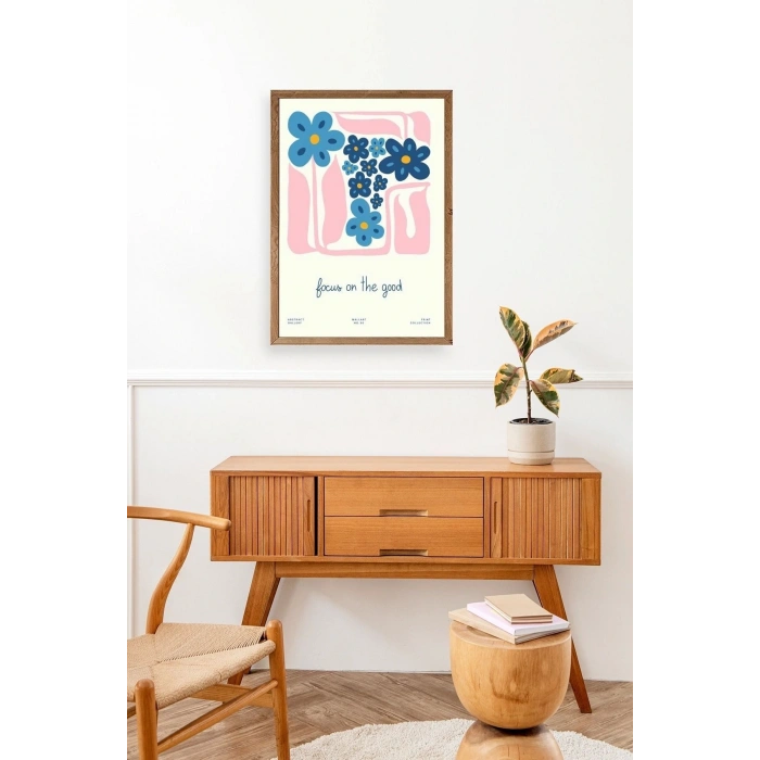 Çiçekler Ahşap Çerçeveli Tablo 23 x 30