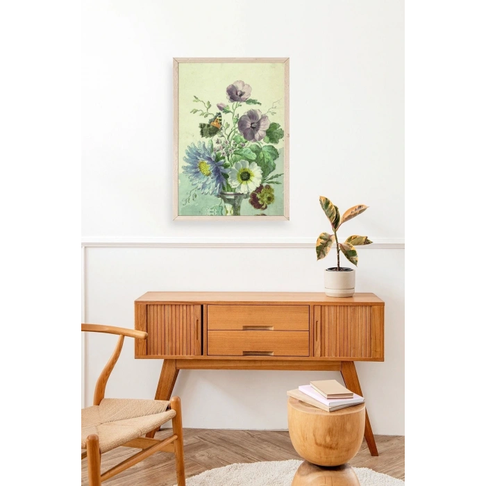 Çiçekler Ahşap Çerçeveli Tablo 23 x 30