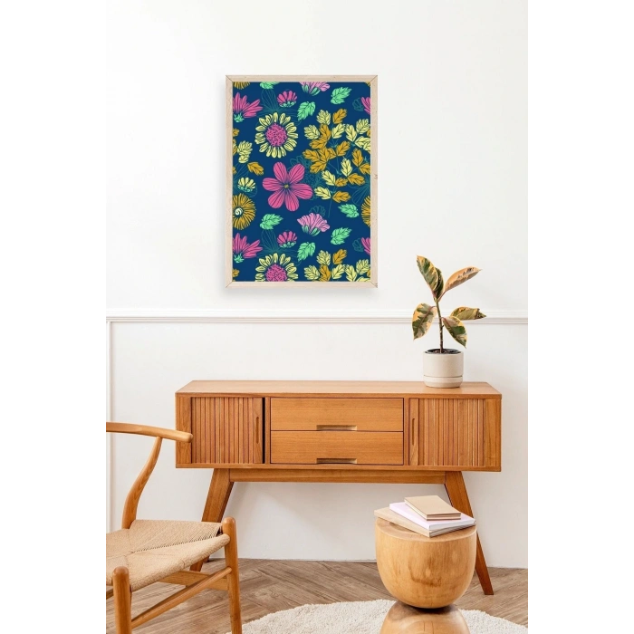 Çiçekler Ahşap Çerçeveli Tablo 23 x 30