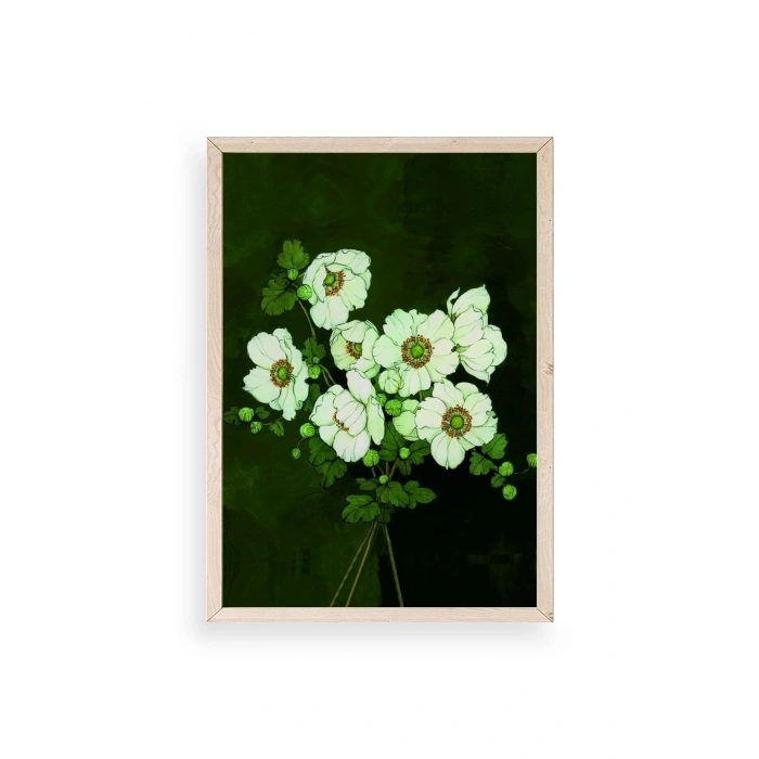 Çiçekler Ahşap Çerçeveli Tablo 30 x 42