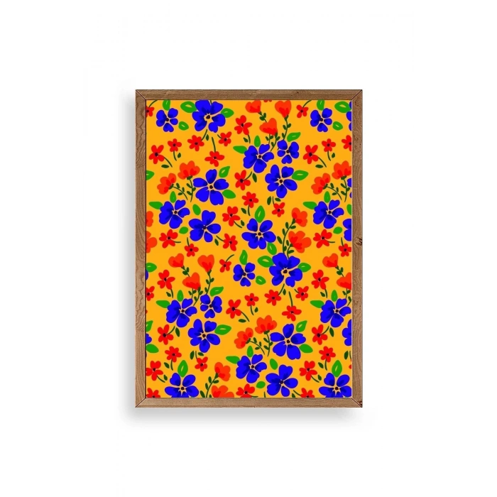 Çiçekler Ahşap Çerçeveli Tablo 30 x 42