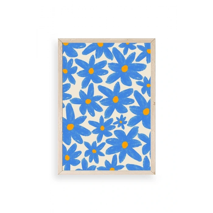 Çiçekler Ahşap Çerçeveli Tablo 30 x 42