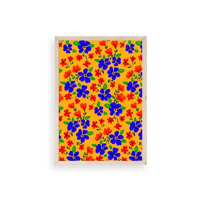 Çiçekler Ahşap Çerçeveli Tablo 30 x 42