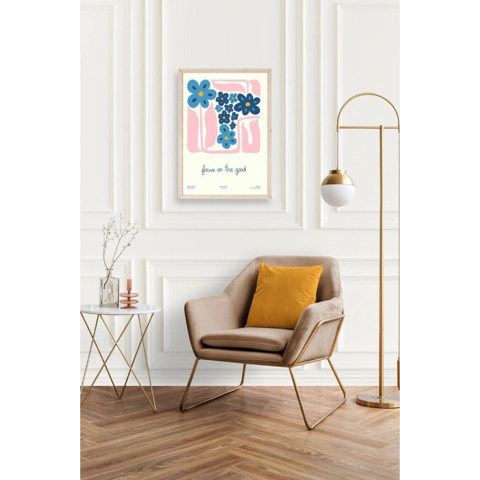 Çiçekler Ahşap Çerçeveli Tablo 30 x 42