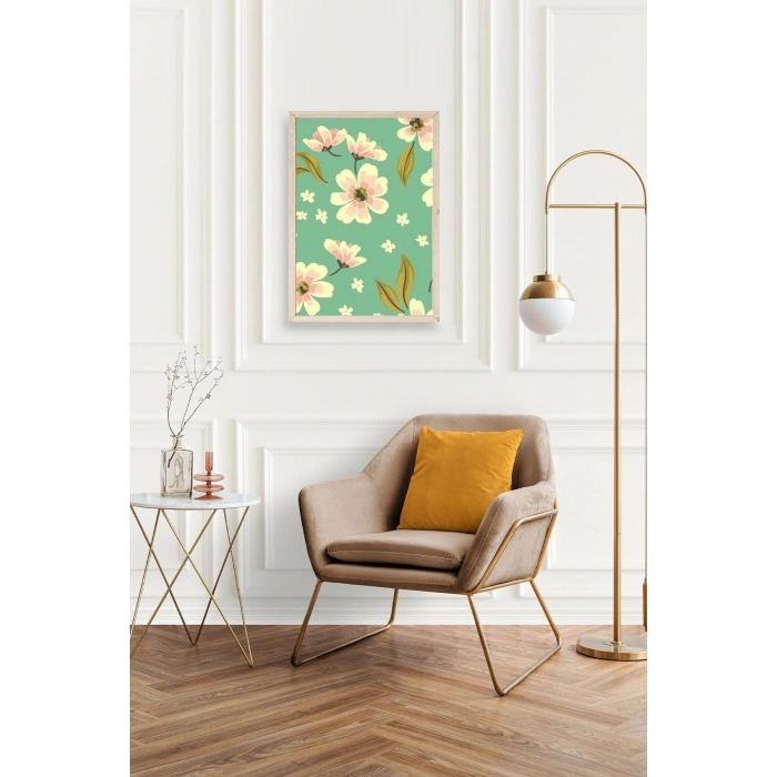 Çiçekler Ahşap Çerçeveli Tablo 30 x 42