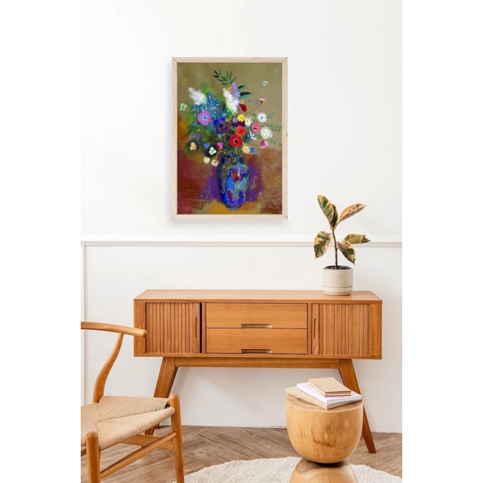 Çiçekler Ahşap Çerçeveli Tablo 30 x 42