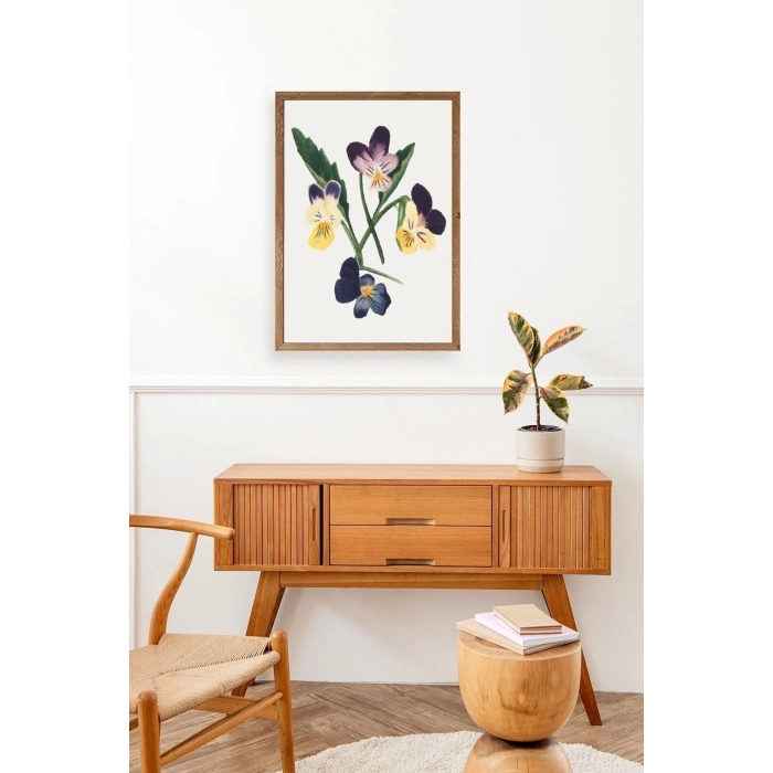 Çiçekler Ahşap Çerçeveli Tablo 30 x 42