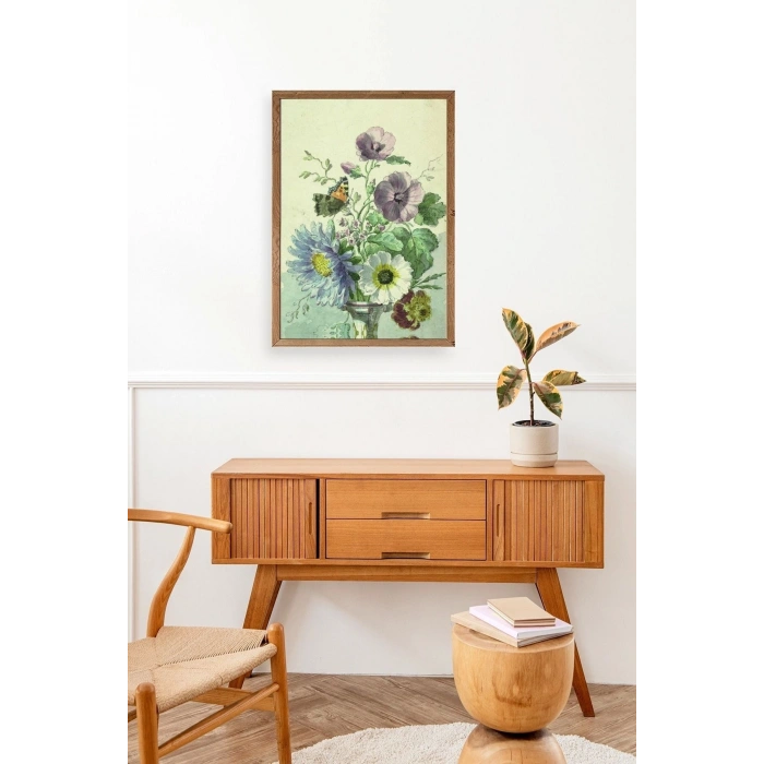 Çiçekler Ahşap Çerçeveli Tablo 30 x 42