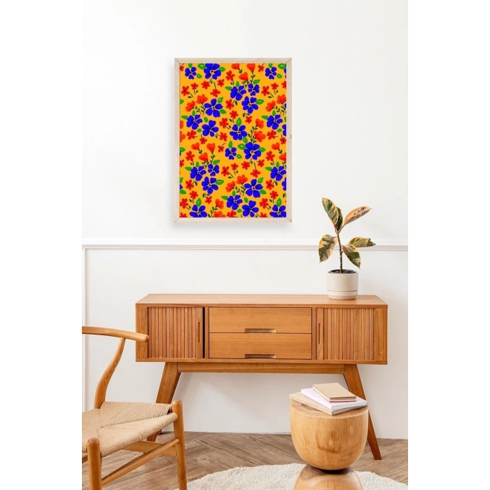 Çiçekler Ahşap Çerçeveli Tablo 30 x 42