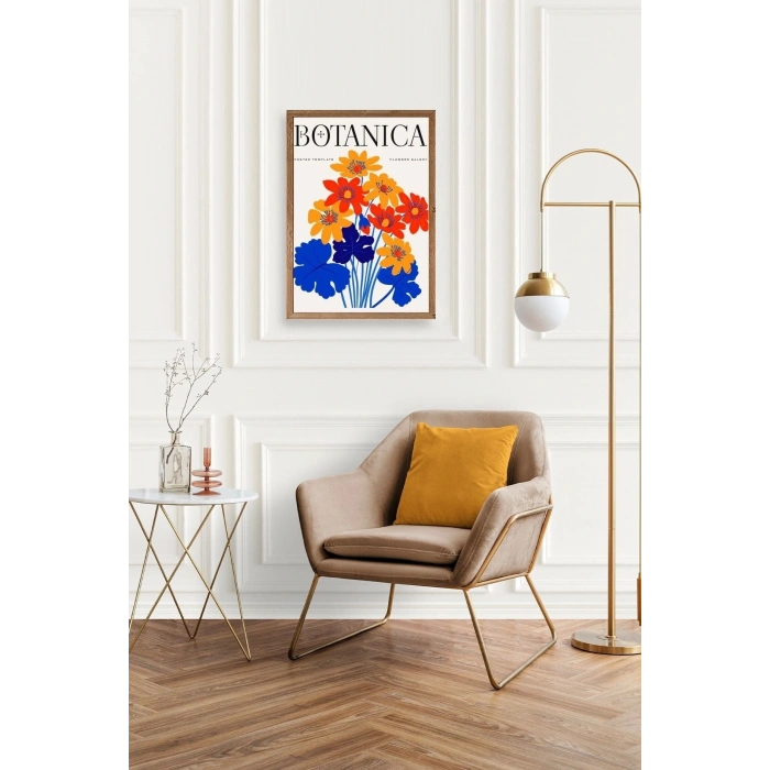 Çiçekler Ahşap Çerçeveli Tablo 30 x 42